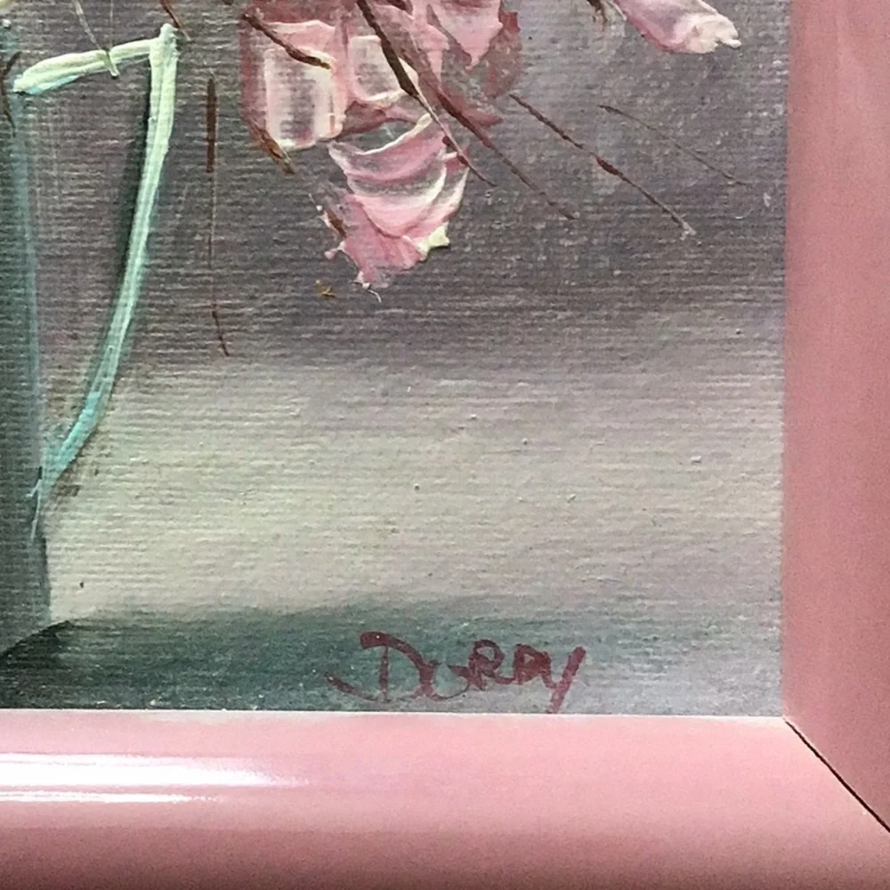 Vintage Original Art floral painting - Picture 3 of 5